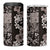 Hawaiian Hibiscus and Tropical Leaves 4 in 1 Can Cooler Tumbler Patchwork Grunge Abstract Vintage Style Grayscale Color