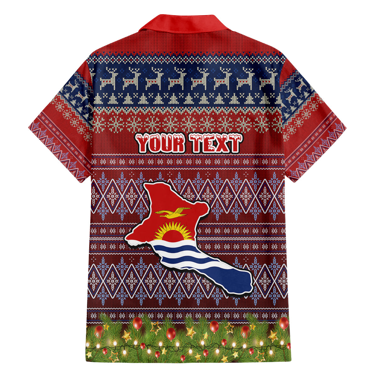 personalised-kiribati-christmas-family-matching-long-sleeve-bodycon-dress-and-hawaiian-shirt-coat-of-arms-and-map-beautiful-merry-xmas-snowflake