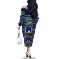 tokelau-christmas-family-matching-off-shoulder-long-sleeve-dress-and-hawaiian-shirt-coat-of-arms-and-map-beautiful-merry-xmas-snowflake
