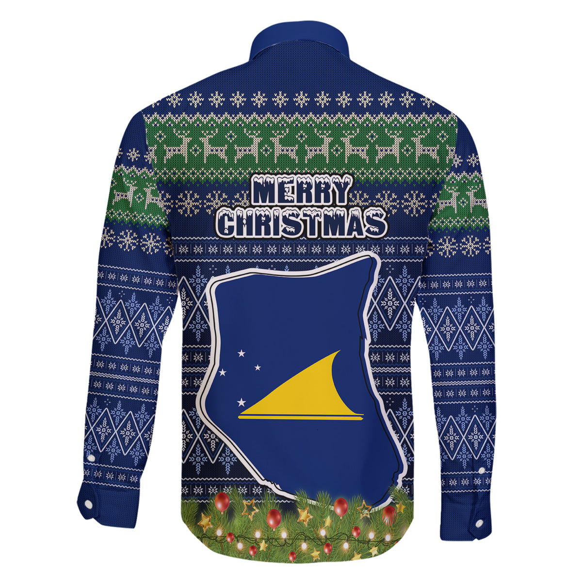 tokelau-christmas-family-matching-short-sleeve-bodycon-dress-and-hawaiian-shirt-coat-of-arms-and-map-beautiful-merry-xmas-snowflake
