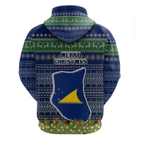 Tokelau Christmas Hoodie Coat of Arms and Map Beautiful Merry Xmas Snowflake LT03 - Polynesian Pride