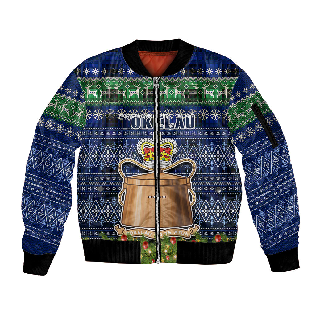 personalised-tokelau-christmas-sleeve-zip-bomber-jacket-coat-of-arms-and-map-beautiful-merry-xmas-snowflake