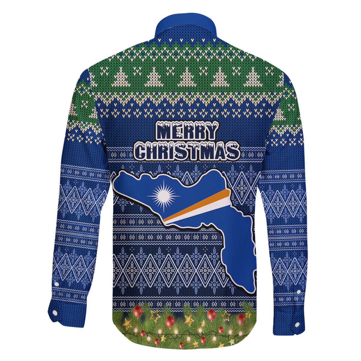 marshall-islands-christmas-family-matching-off-shoulder-short-dress-and-hawaiian-shirt-coat-of-arms-and-map-beautiful-merry-xmas-snowflake