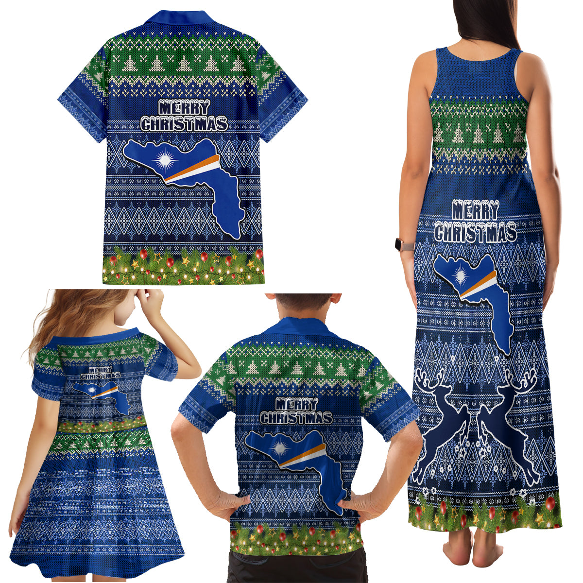 marshall-islands-christmas-family-matching-tank-maxi-dress-and-hawaiian-shirt-coat-of-arms-and-map-beautiful-merry-xmas-snowflake
