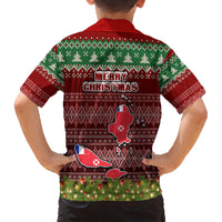 wallis-and-futuna-christmas-family-matching-short-sleeve-bodycon-dress-and-hawaiian-shirt-coat-of-arms-and-map-beautiful-merry-xmas-snowflake