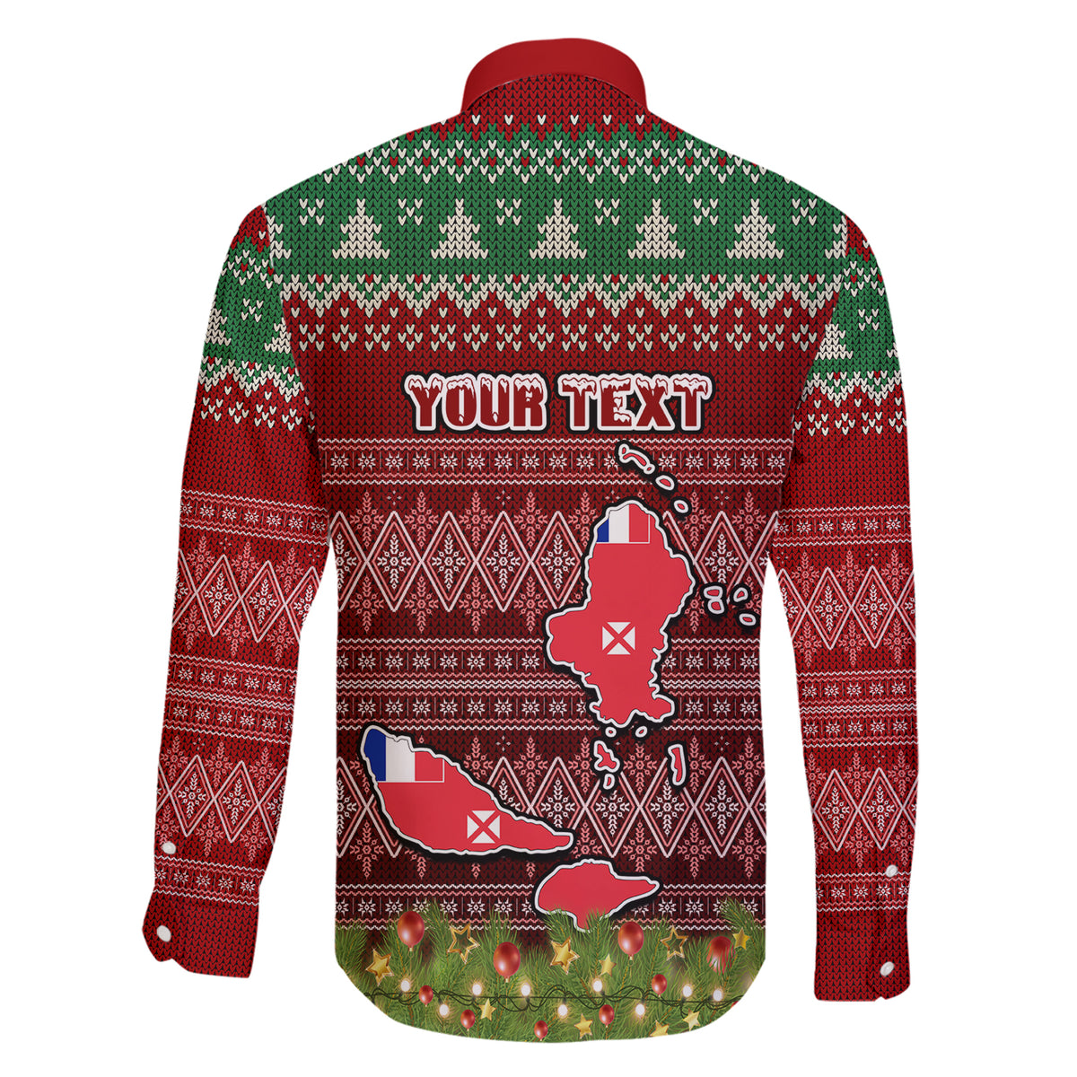 personalised-wallis-and-futuna-christmas-family-matching-short-sleeve-bodycon-dress-and-hawaiian-shirt-coat-of-arms-and-map-beautiful-merry-xmas-snowflake