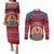 personalised-french-polynesia-christmas-couples-matching-puletasi-dress-and-long-sleeve-button-shirts-coat-of-arms-and-map-beautiful-merry-xmas-snowflake