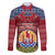 Personalised French Polynesia Christmas Family Matching Puletasi Dress and Hawaiian Shirt Coat of Arms and Map Beautiful Merry Xmas Snowflake LT03 Dad's Shirt - Long Sleeve Red - Polynesian Pride