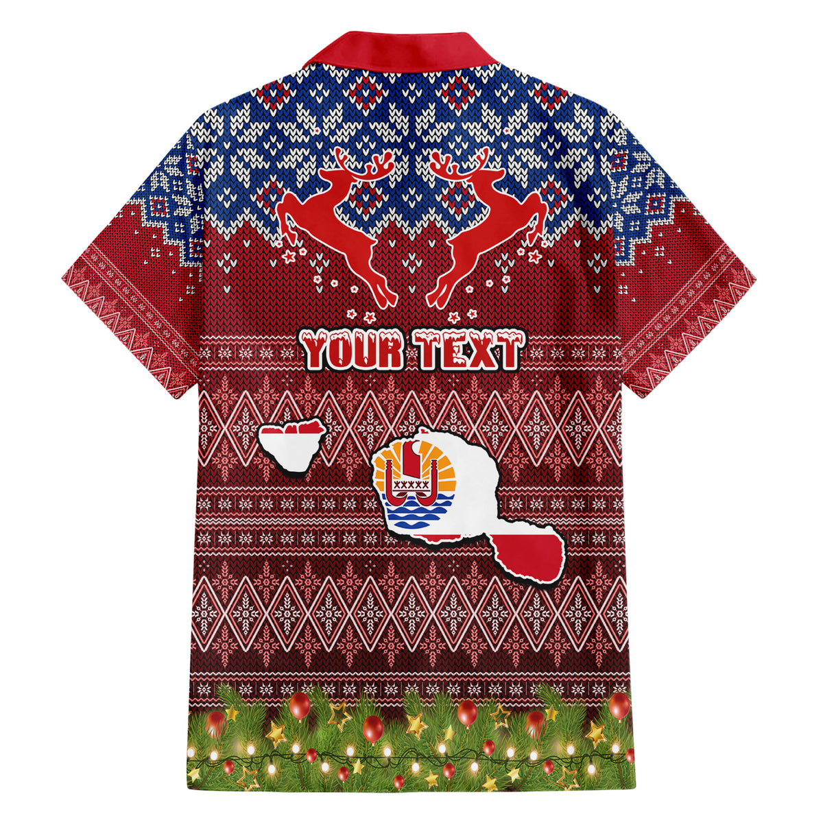 personalised-french-polynesia-christmas-family-matching-short-sleeve-bodycon-dress-and-hawaiian-shirt-coat-of-arms-and-map-beautiful-merry-xmas-snowflake
