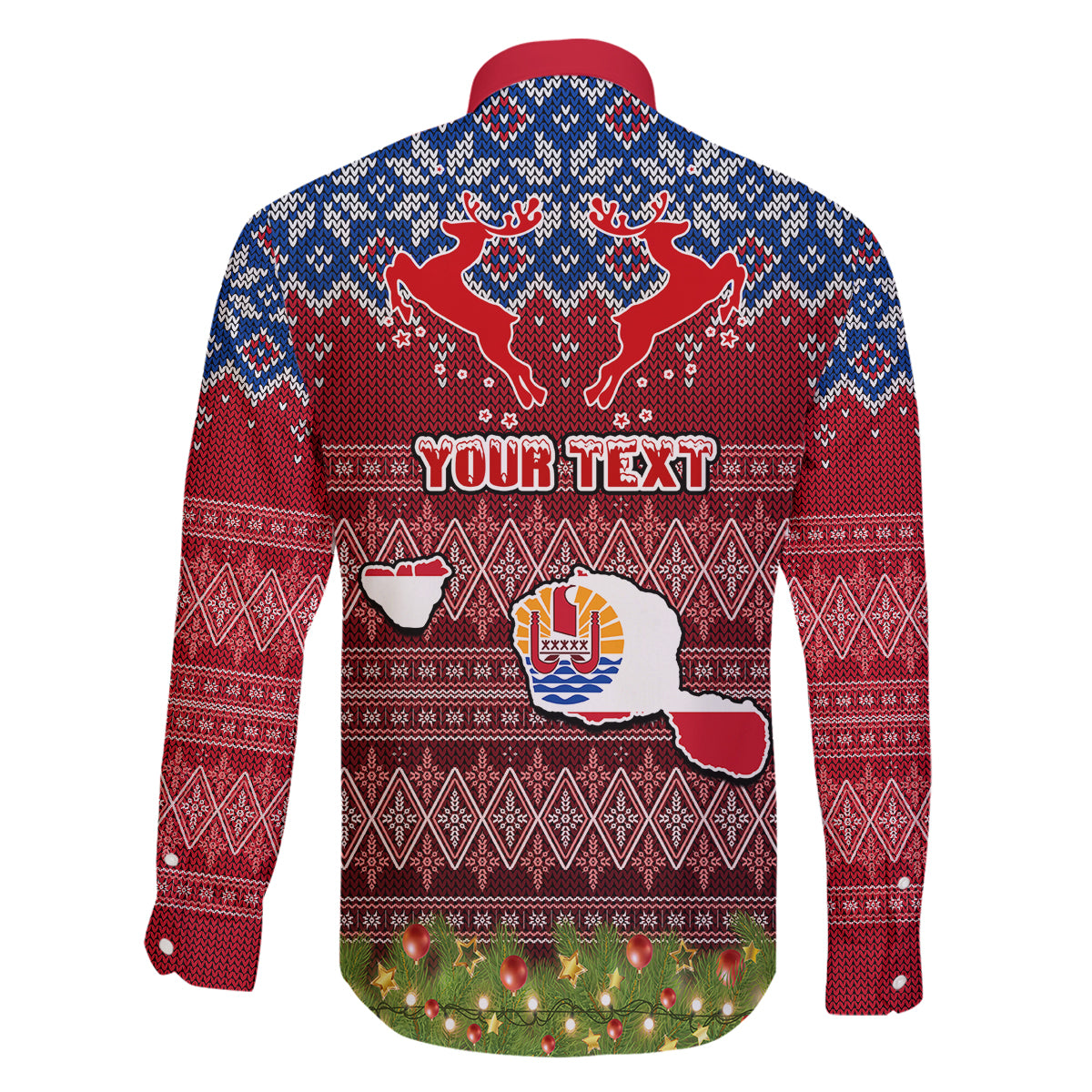 personalised-french-polynesia-christmas-family-matching-summer-maxi-dress-and-hawaiian-shirt-coat-of-arms-and-map-beautiful-merry-xmas-snowflake