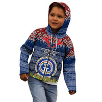 Northern Mariana Islands Christmas Kid Hoodie Coat of Arms and Map Beautiful Merry Xmas Snowflake LT03 - Polynesian Pride