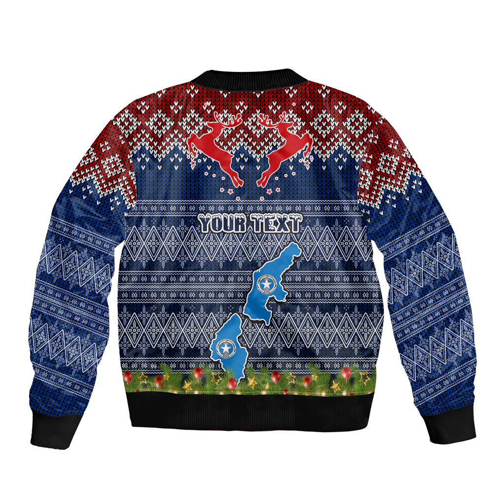 personalised-northern-mariana-islands-christmas-sleeve-zip-bomber-jacket-coat-of-arms-and-map-beautiful-merry-xmas-snowflake