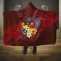 Tonga Humpback Whale Hooded Blanket National Seal with Hibiscus and Polynesian Tattoo LT03 - Polynesian Pride