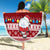 Palau Christmas Beach Blanket Snowman and Palau Coat of Arms Maori Tribal Xmas Style LT03 - Wonder Print Shop