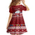 Palau Christmas Kid Short Sleeve Dress Snowman and Palau Coat of Arms Maori Tribal Xmas Style LT03 - Polynesian Pride