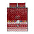 Palau Christmas Quilt Bed Set Snowman and Palau Coat of Arms Maori Tribal Xmas Style LT03 Red - Polynesian Pride