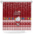 Palau Christmas Shower Curtain Snowman and Palau Coat of Arms Maori Tribal Xmas Style LT03 Red - Polynesian Pride