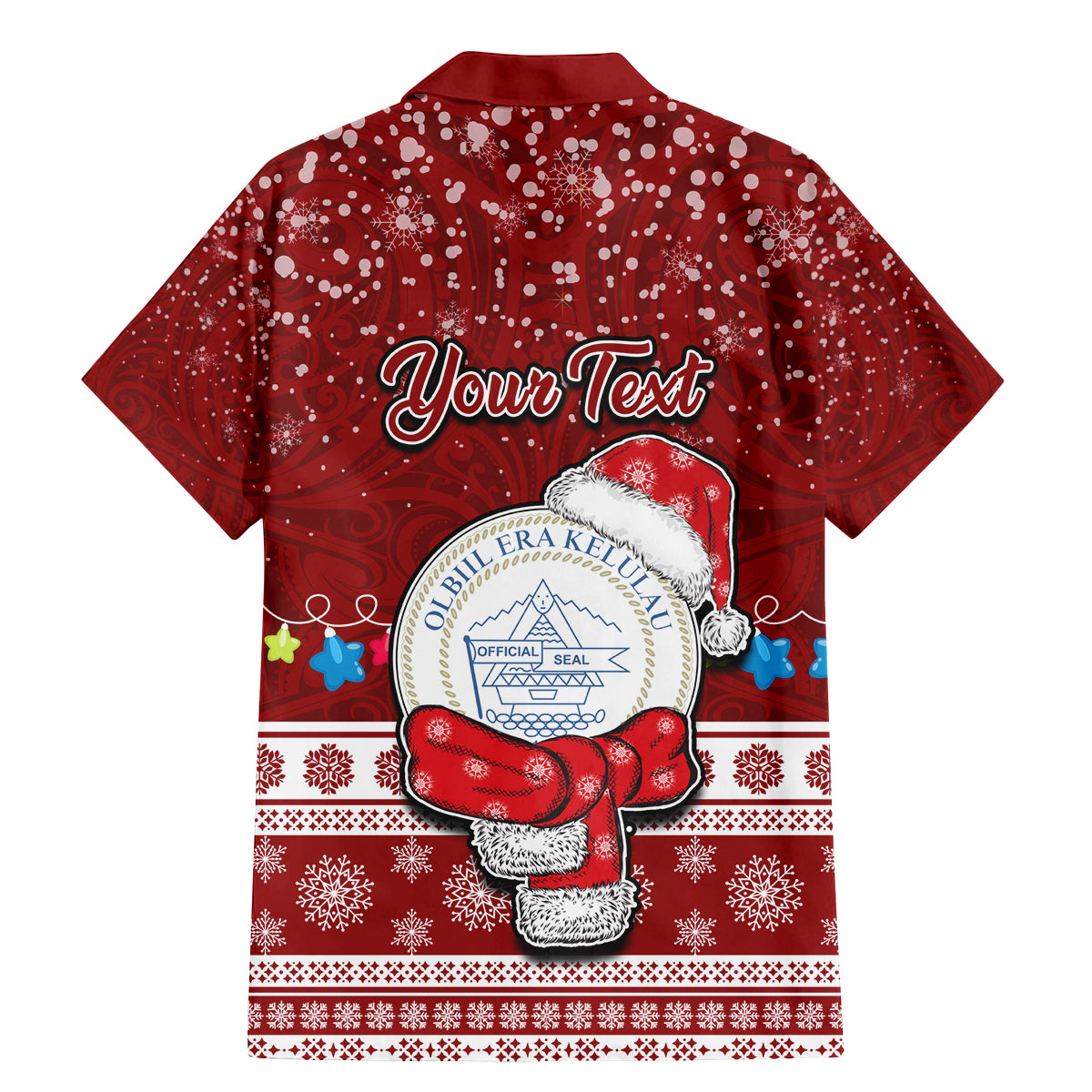 Personalised Palau Christmas Family Matching Mermaid Dress and Hawaiian Shirt Snowman and Palau Coat of Arms Maori Tribal Xmas Style LT03 - Polynesian Pride