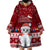 Personalised Palau Christmas Wearable Blanket Hoodie Snowman and Palau Coat of Arms Maori Tribal Xmas Style LT03 - Polynesian Pride