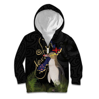 New Zealand Hoiho Kid Hoodie Maori Art Tattoo and Silver Fern