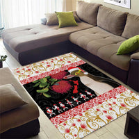New Zealand Merry Christmas Area Rug Hoiho Xmas - Haka Dance and Pohutukawa