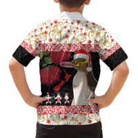 New Zealand Merry Christmas Family Matching Long Sleeve Bodycon Dress and Hawaiian Shirt Hoiho Xmas - Haka Dance and Pohutukawa LT03 - Polynesian Pride
