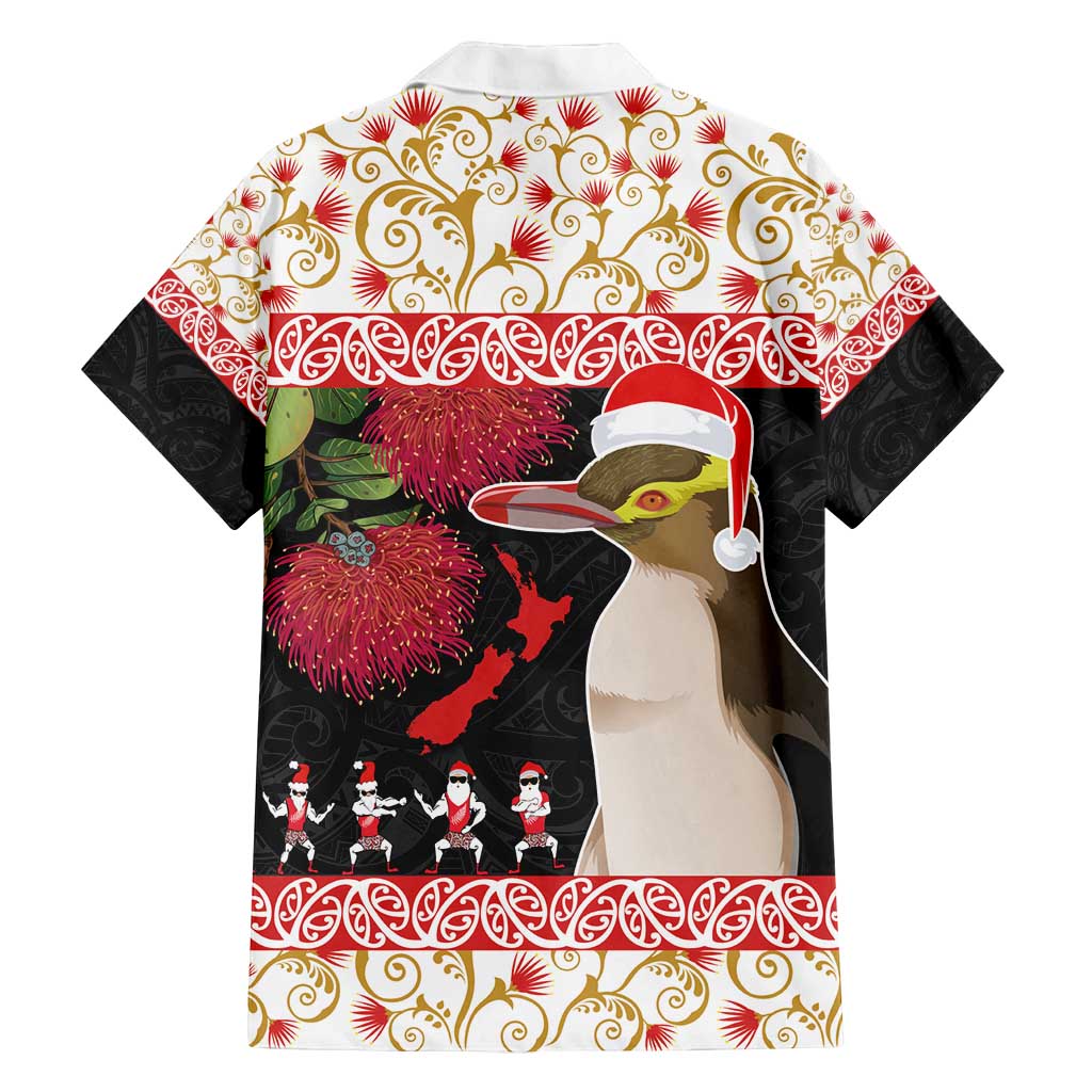 New Zealand Merry Christmas Family Matching Tank Maxi Dress and Hawaiian Shirt Hoiho Xmas - Haka Dance and Pohutukawa LT03 - Polynesian Pride