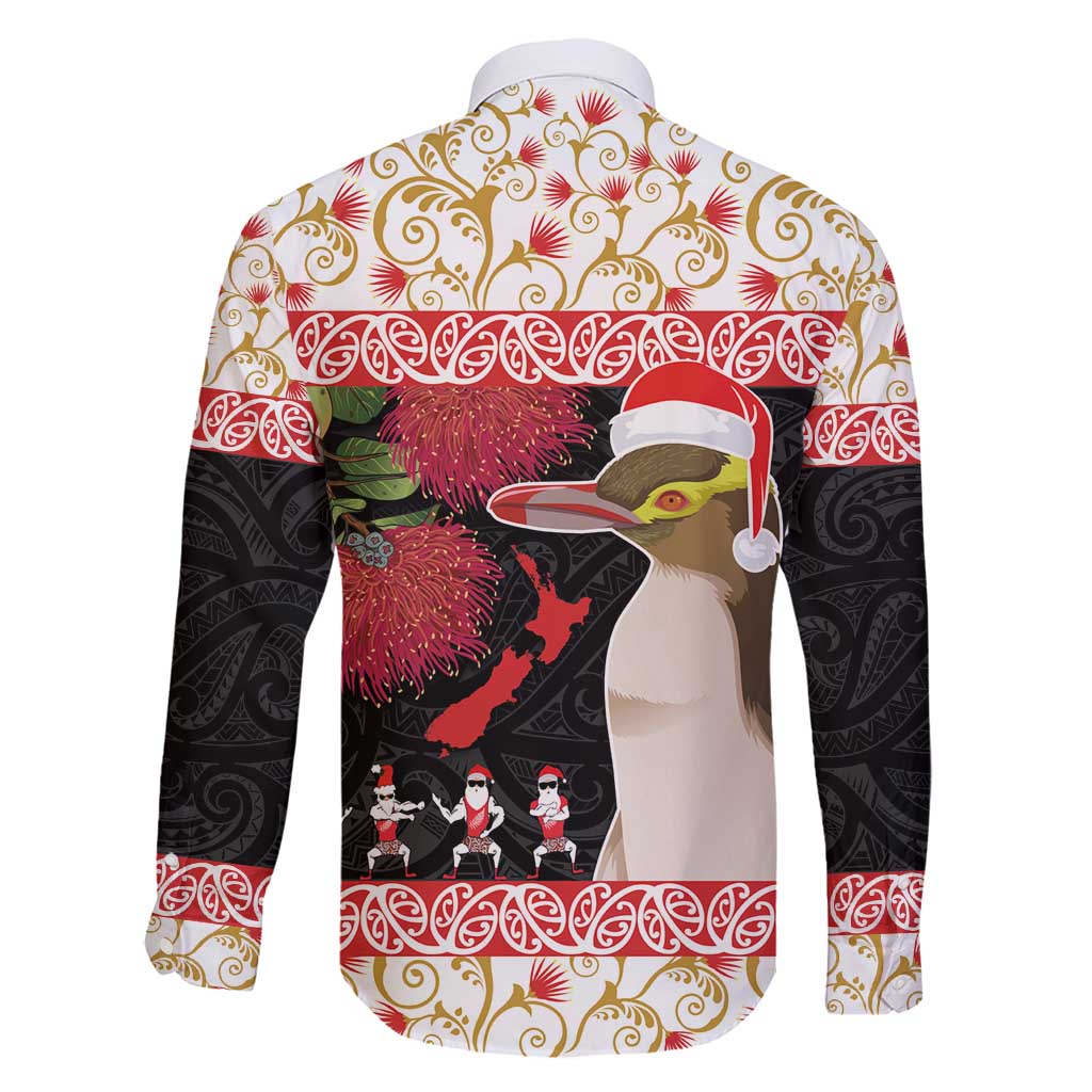 New Zealand Merry Christmas Family Matching Tank Maxi Dress and Hawaiian Shirt Hoiho Xmas - Haka Dance and Pohutukawa LT03 - Polynesian Pride