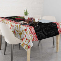 New Zealand Merry Christmas Tablecloth Hoiho Xmas - Haka Dance and Pohutukawa