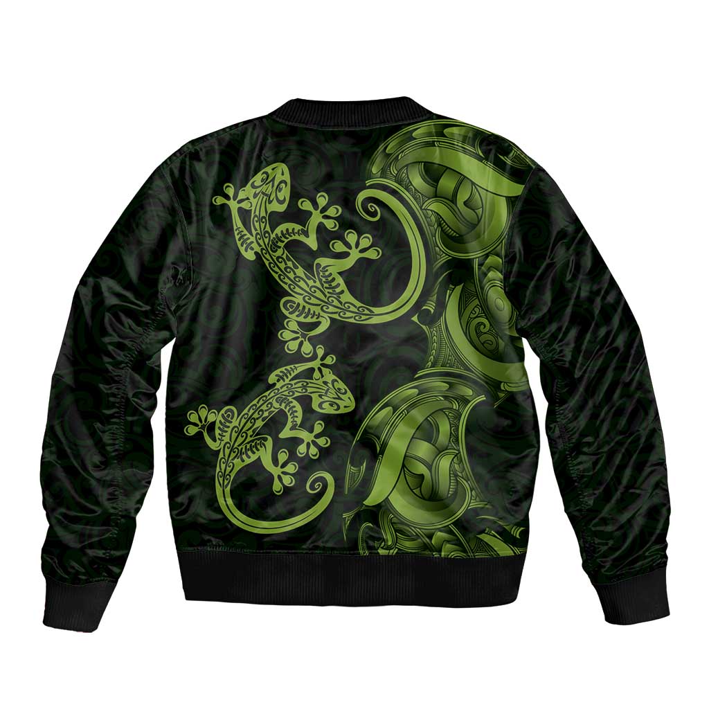 New Zealand Gecko Maori Art Tattoo Bomber Jacket