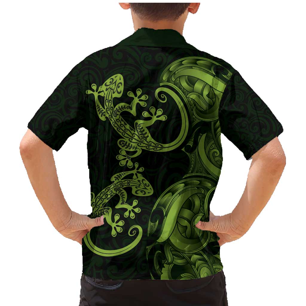 New Zealand Gecko Maori Art Tattoo Family Matching Mermaid Dress and Hawaiian Shirt LT03 - Polynesian Pride