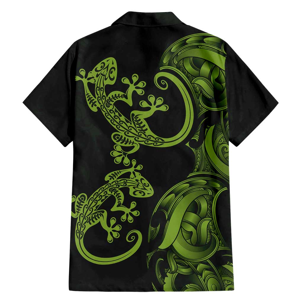 New Zealand Gecko Maori Art Tattoo Family Matching Tank Maxi Dress and Hawaiian Shirt LT03 - Polynesian Pride