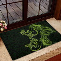 New Zealand Gecko Maori Art Tattoo Rubber Doormat