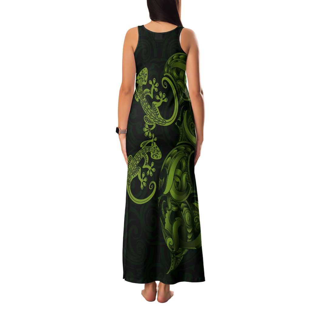 New Zealand Gecko Maori Art Tattoo Tank Maxi Dress LT03 - Polynesian Pride