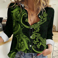 New Zealand Gecko Maori Art Tattoo Women Casual Shirt