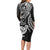 New Zealand Long Sleeve Bodycon Dress Stylized Kiwi Bird Tattoo Mix Koru Circle and Maori Ethnic Vibe LT03 - Polynesian Pride