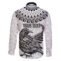 Custom New Zealand Family Matching Long Sleeve Bodycon Dress and Hawaiian Shirt Tui Bird and Koru Circle Mix Silver Fern Pattern LT03 - Polynesian Pride