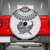Custom New Zealand Spare Tire Cover Tui Bird and Koru Circle Mix Silver Fern Pattern LT03 - Polynesian Pride