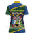 Funny Crocodile and Shark Solomon Islands Christmas Women Polo Shirt with National Seal Melanesian Pattern