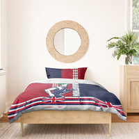 Honolulu Running 2024 Bedding Set Marathon Competition Hula Runner and Kakau Art Tattoo