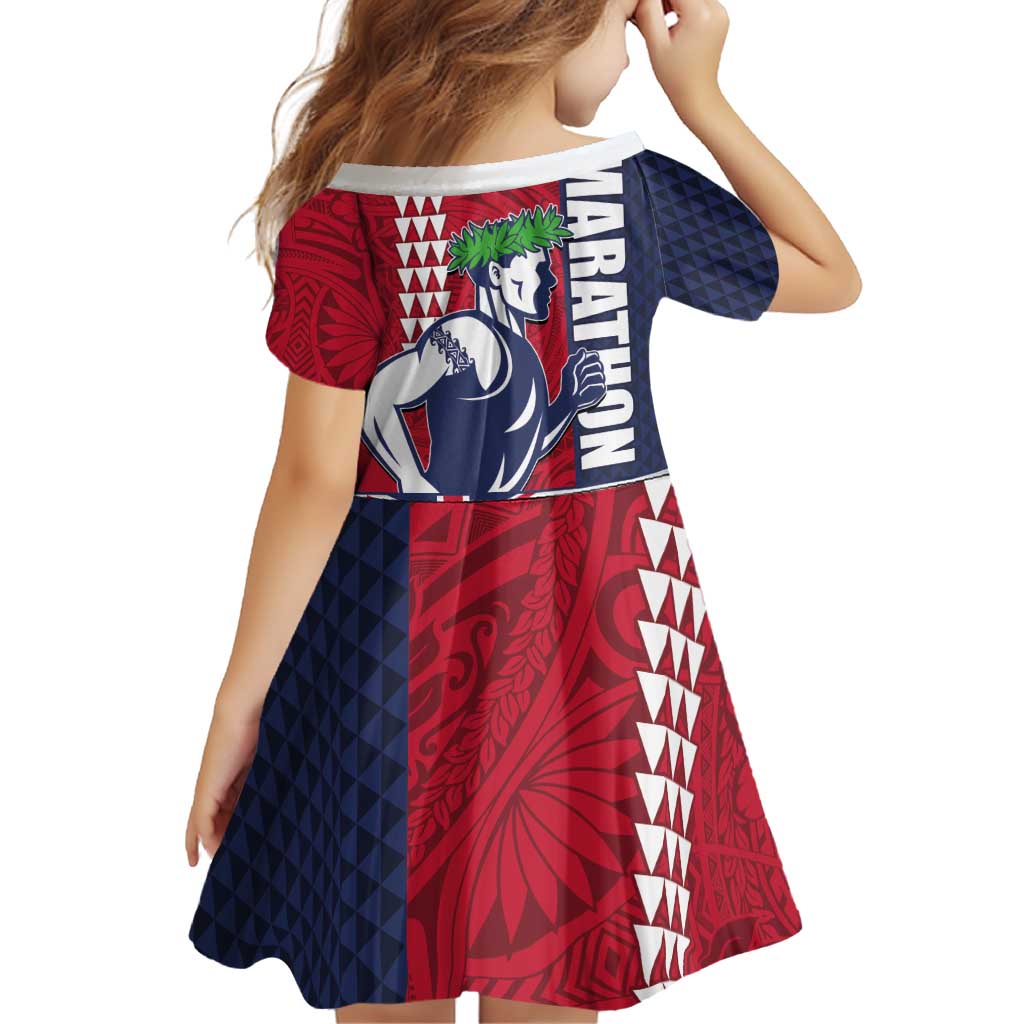 Honolulu Running 2024 Family Matching Puletasi and Hawaiian Shirt Marathon Competition Hula Runner and Kakau Art Tattoo