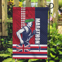 Honolulu Running 2024 Garden Flag Marathon Competition Hula Runner and Kakau Art Tattoo