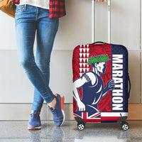 Honolulu Running 2024 Luggage Cover Marathon Competition Hula Runner and Kakau Art Tattoo