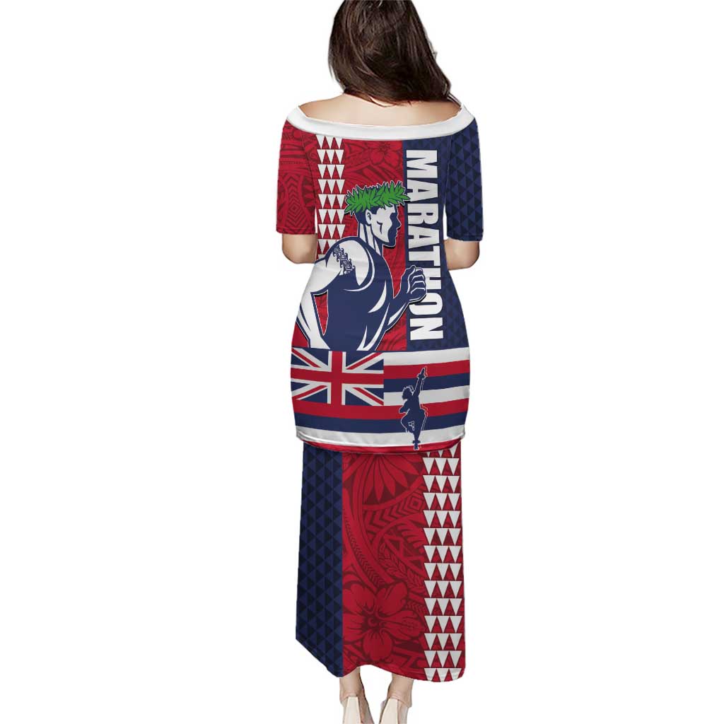 Honolulu Running 2024 Puletasi Marathon Competition Hula Runner and Kakau Art Tattoo