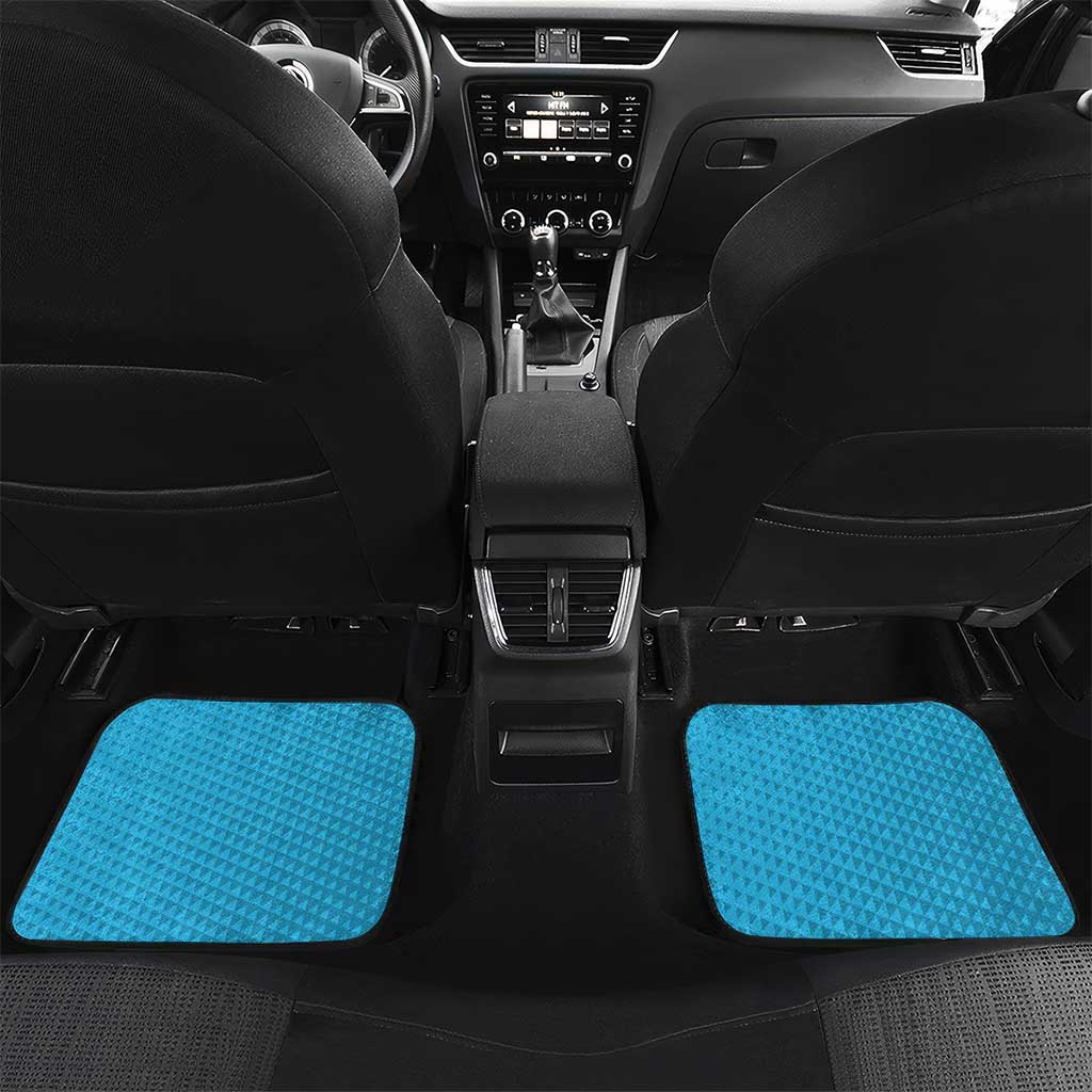 Honolulu Anniversary 52nd Running Car Mats Marathon Competition Kakau Pattern Blue Color