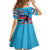 Honolulu Anniversary 52nd Running Family Matching Off Shoulder Maxi Dress and Hawaiian Shirt Marathon Competition Kakau Pattern Blue Color
