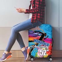 Honolulu Anniversary 52nd Running Luggage Cover Marathon Competition Kakau Pattern Blue Color
