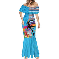 Honolulu Anniversary 52nd Running Mermaid Dress Marathon Competition Kakau Pattern Blue Color