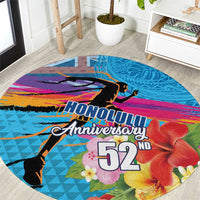 Honolulu Anniversary 52nd Running Round Carpet Marathon Competition Kakau Pattern Blue Color LT03 Blue - Polynesian Pride