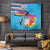 Honolulu Anniversary 52nd Running Tapestry Marathon Competition Kakau Pattern Blue Color